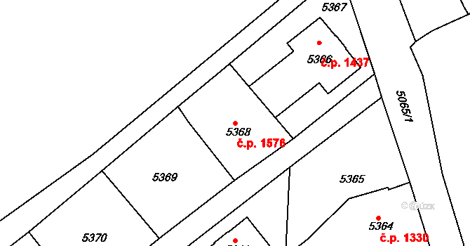 Varnsdorf 1576 na parcele st. 5368 v KÚ Varnsdorf, Katastrální mapa