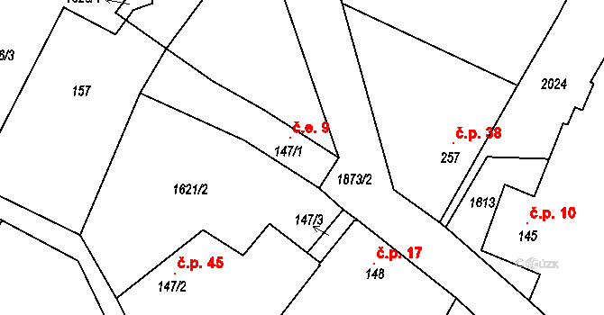 Heřmanov 9, Kolešovice na parcele st. 147/1 v KÚ Kolešovice, Katastrální mapa