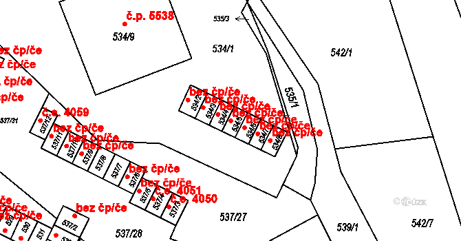 Ostrava 38214431 na parcele st. 534/5 v KÚ Třebovice ve Slezsku, Katastrální mapa