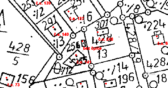 Černíny 38252431 na parcele st. 256 v KÚ Černíny, Katastrální mapa