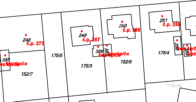 Leština 39001431 na parcele st. 386 v KÚ Leština u Zábřeha, Katastrální mapa