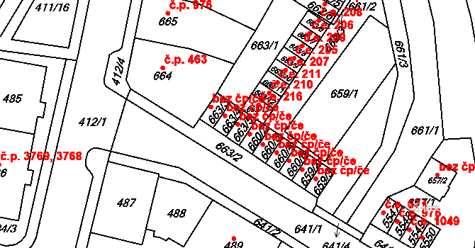 Chomutov 39099431 na parcele st. 663/5 v KÚ Chomutov I, Katastrální mapa
