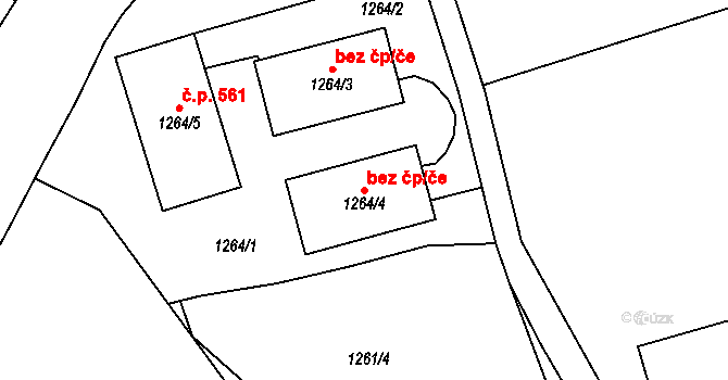 Proboštov 39215431 na parcele st. 1264/4 v KÚ Proboštov u Teplic, Katastrální mapa