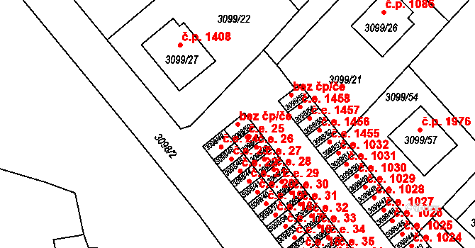 Pelhřimov 39253431 na parcele st. 3098/50 v KÚ Pelhřimov, Katastrální mapa
