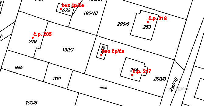 Losiná 39994431 na parcele st. 456 v KÚ Losiná u Plzně, Katastrální mapa