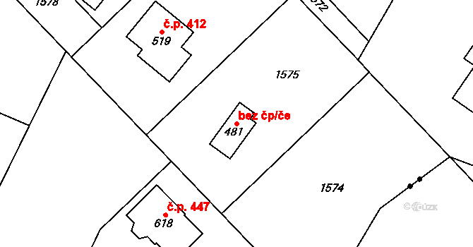 Třinec 40189431 na parcele st. 481 v KÚ Nebory, Katastrální mapa