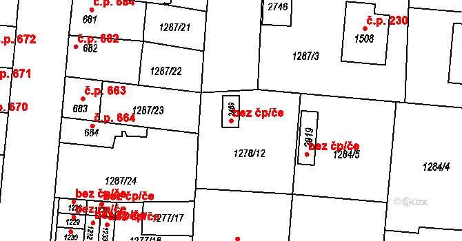 Přelouč 40444431 na parcele st. 2469 v KÚ Přelouč, Katastrální mapa