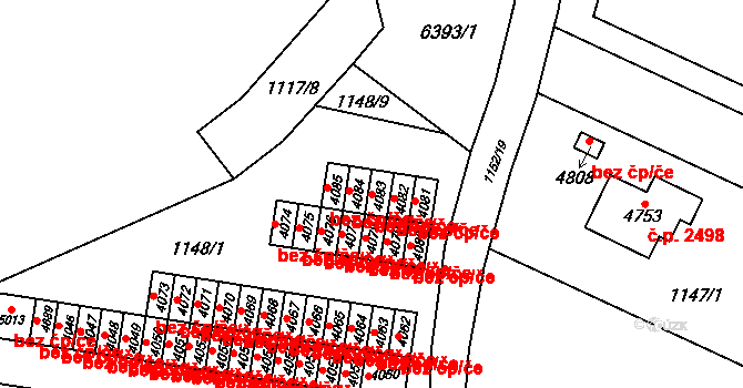 Rožnov pod Radhoštěm 41268431 na parcele st. 4083 v KÚ Rožnov pod Radhoštěm, Katastrální mapa