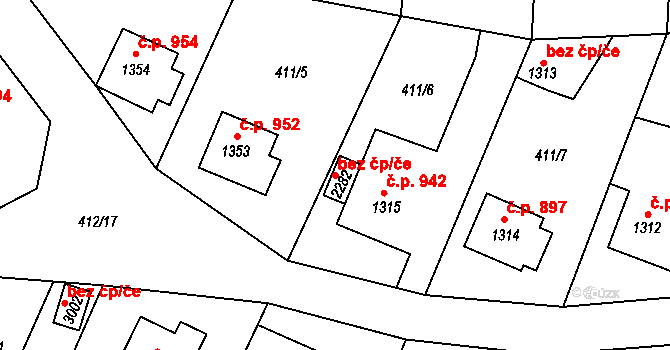 Milevsko 43172431 na parcele st. 2282 v KÚ Milevsko, Katastrální mapa