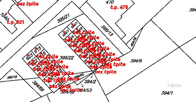 Veltrusy 43392431 na parcele st. 594/6 v KÚ Veltrusy, Katastrální mapa
