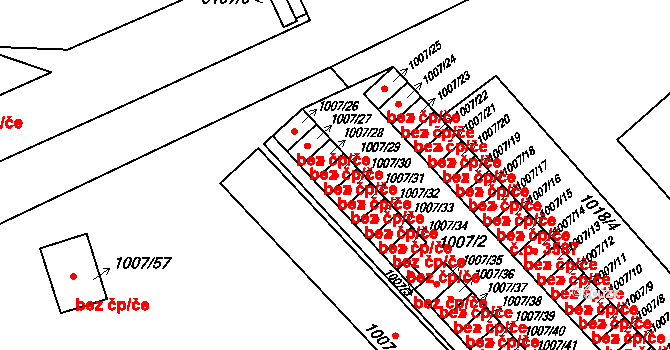 Přerov 43826431 na parcele st. 1007/29 v KÚ Přerov, Katastrální mapa