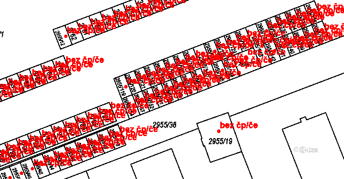 Ostrava 43893431 na parcele st. 2955/150 v KÚ Moravská Ostrava, Katastrální mapa