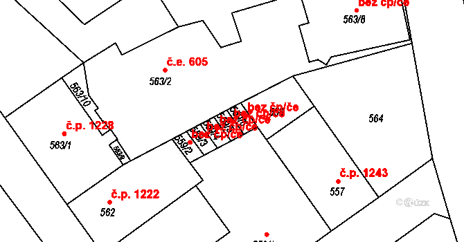Teplice 45116431 na parcele st. 559/5 v KÚ Teplice-Trnovany, Katastrální mapa