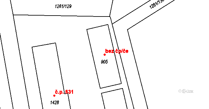 Kaznějov 46528431 na parcele st. 905 v KÚ Kaznějov, Katastrální mapa