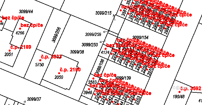 Břeclav 47072431 na parcele st. 4124 v KÚ Břeclav, Katastrální mapa