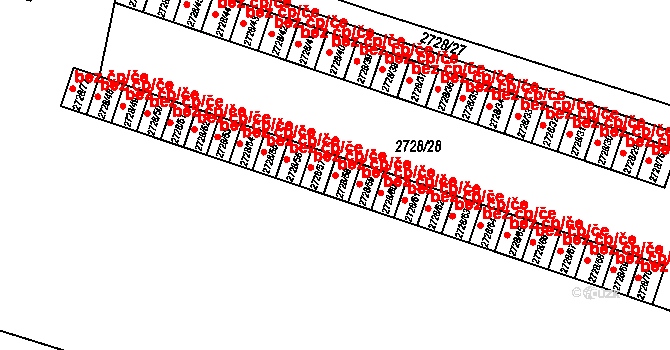Holešov 47593431 na parcele st. 2728/58 v KÚ Holešov, Katastrální mapa