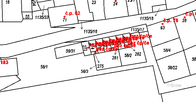 Radovesice 47639431 na parcele st. 277 v KÚ Radovesice u Libochovic, Katastrální mapa