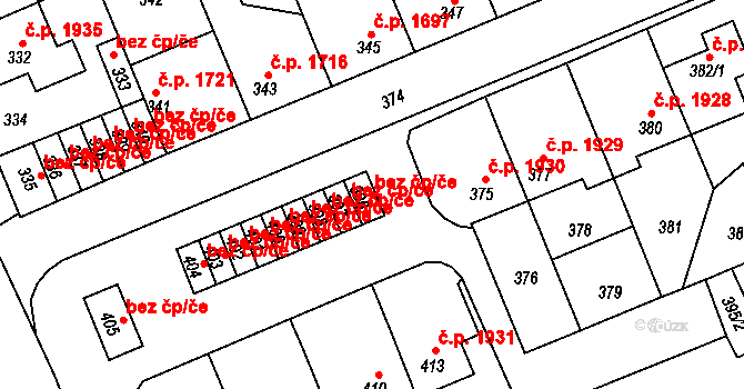 Kladno 48001431 na parcele st. 396 v KÚ Kročehlavy, Katastrální mapa