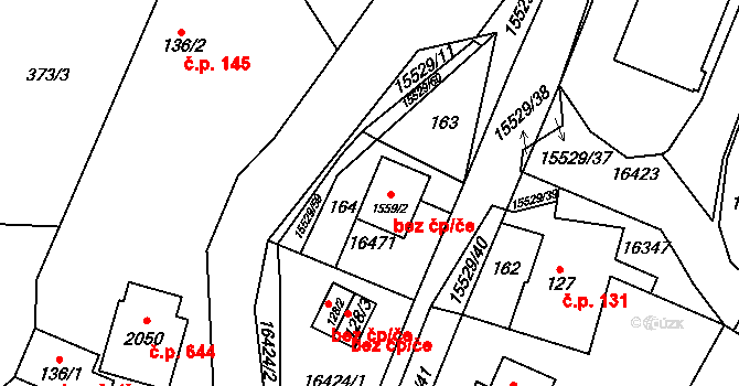 Hovězí 48082431 na parcele st. 1559/2 v KÚ Hovězí, Katastrální mapa