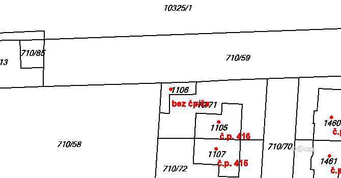 Hrušovany nad Jevišovkou 50216431 na parcele st. 1106 v KÚ Hrušovany nad Jevišovkou, Katastrální mapa
