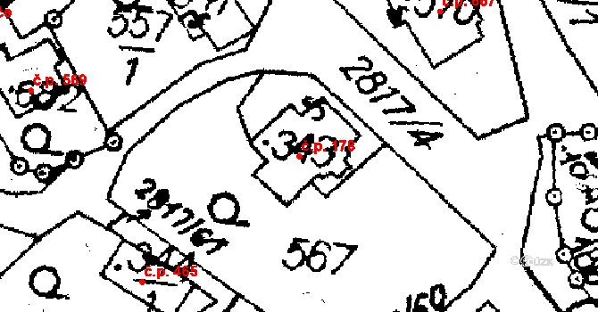 Libina 178 na parcele st. 6193 v KÚ Horní Libina, Katastrální mapa