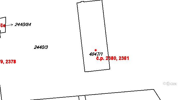 Rakovník II 2380,2381, Rakovník na parcele st. 4847/1 v KÚ Rakovník, Katastrální mapa