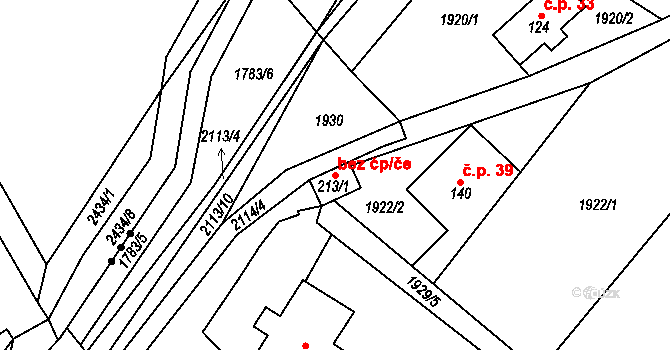Pařezov 89002431 na parcele st. 213/1 v KÚ Pařezov, Katastrální mapa