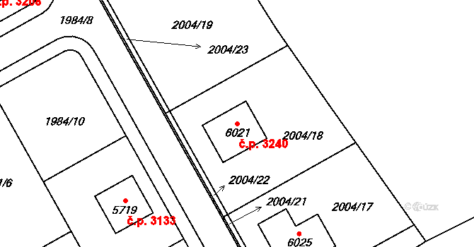 Dvůr Králové nad Labem 3240 na parcele st. 6021 v KÚ Dvůr Králové nad Labem, Katastrální mapa