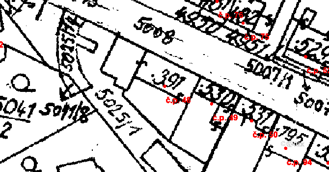 Pasohlávky 48 na parcele st. 391 v KÚ Pasohlávky, Katastrální mapa