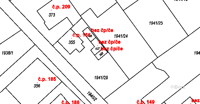 Pašovice 100215432 na parcele st. 508 v KÚ Pašovice na Moravě, Katastrální mapa