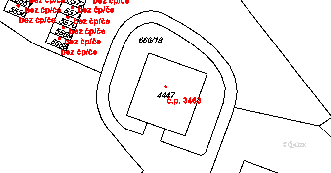 Jablonec nad Nisou 3463 na parcele st. 4447 v KÚ Jablonec nad Nisou, Katastrální mapa