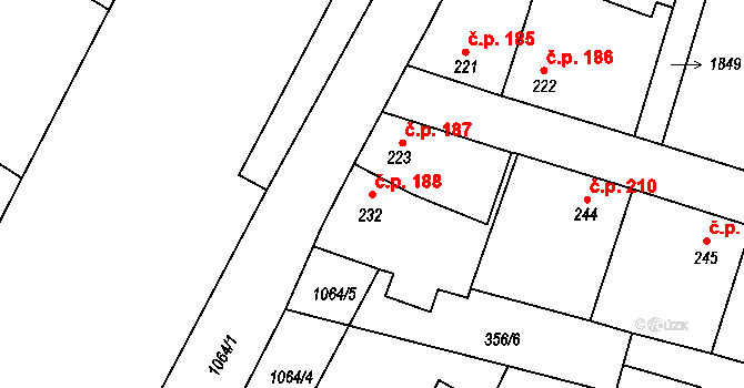 Staňkov II 188, Staňkov na parcele st. 232 v KÚ Staňkov-ves, Katastrální mapa