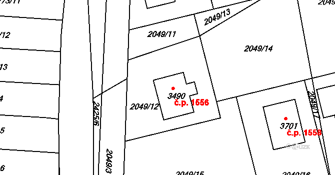 Humpolec 1556 na parcele st. 3490 v KÚ Humpolec, Katastrální mapa