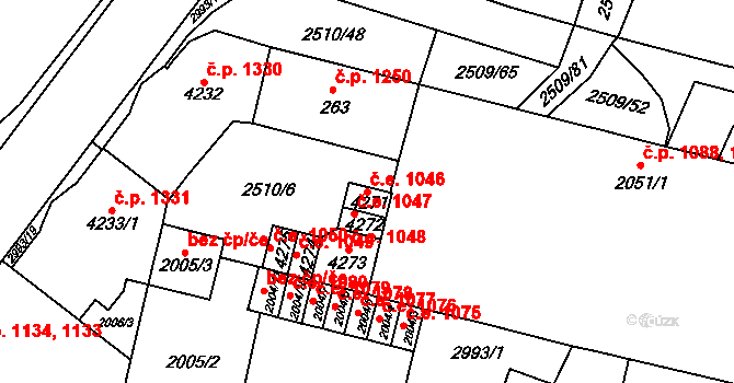 Kyjov 1046 na parcele st. 4271 v KÚ Kyjov, Katastrální mapa