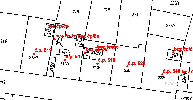 Chodov 38529432 na parcele st. 218/2 v KÚ Dolní Chodov, Katastrální mapa