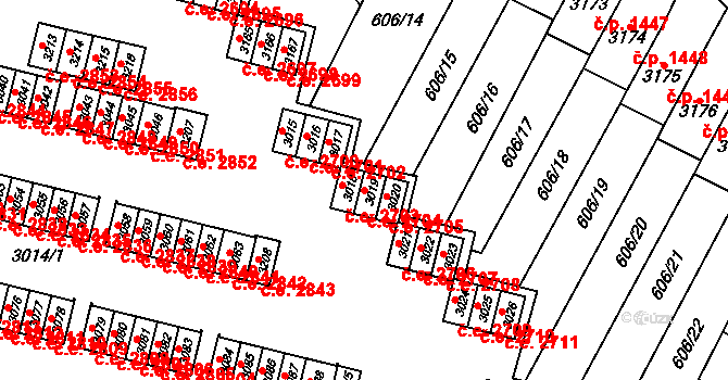 Podlesí 2704, Havířov na parcele st. 3019 v KÚ Bludovice, Katastrální mapa