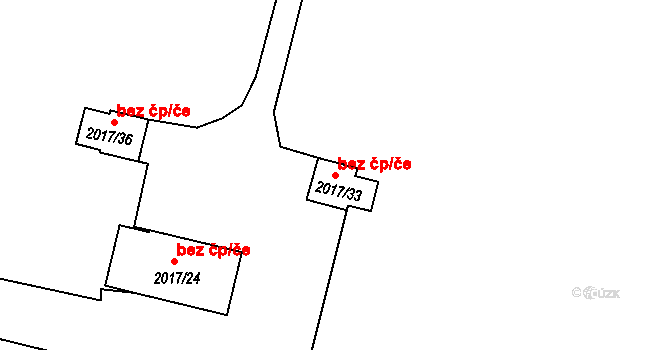 Ostrava 43904432 na parcele st. 2017/33 v KÚ Krásné Pole, Katastrální mapa