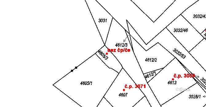 Teplice 45113432 na parcele st. 4605/3 v KÚ Teplice, Katastrální mapa