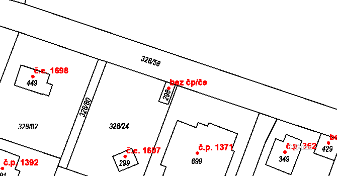 Kamenice 46120432 na parcele st. 298 v KÚ Štiřín, Katastrální mapa