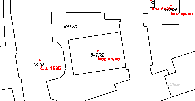 Plzeň 46299432 na parcele st. 6417/2 v KÚ Plzeň, Katastrální mapa