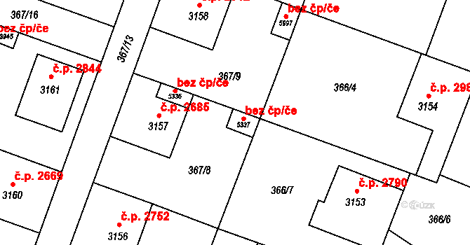 Břeclav 47219432 na parcele st. 5337 v KÚ Břeclav, Katastrální mapa