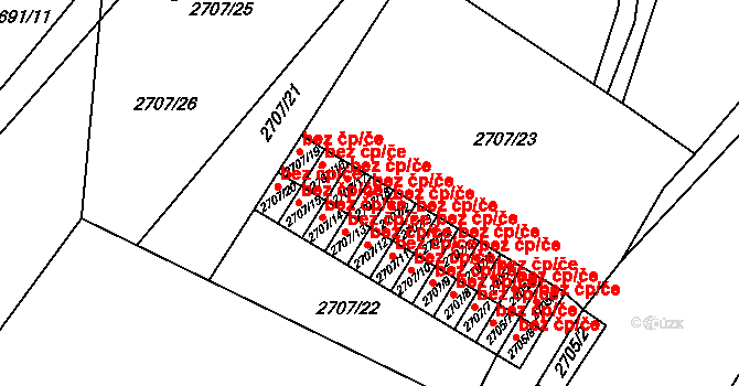 Tachov 48886432 na parcele st. 2707/18 v KÚ Tachov, Katastrální mapa