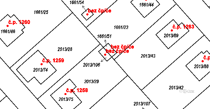 Pelhřimov 49065432 na parcele st. 2013/106 v KÚ Pelhřimov, Katastrální mapa