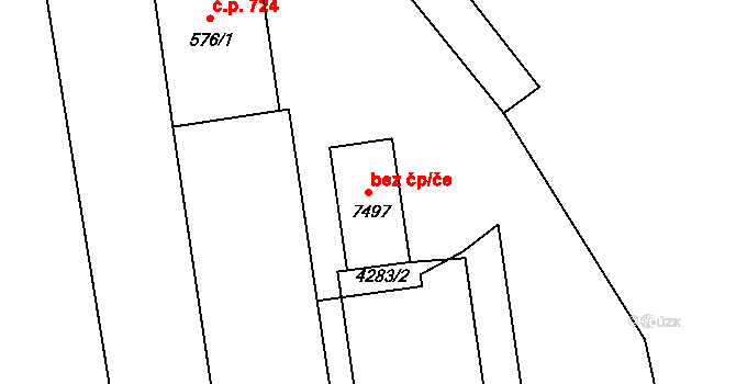 Havlíčkův Brod 50100432 na parcele st. 7497 v KÚ Havlíčkův Brod, Katastrální mapa