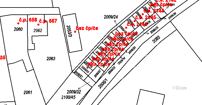 Jirkov 50372432 na parcele st. 2009/17 v KÚ Jirkov, Katastrální mapa