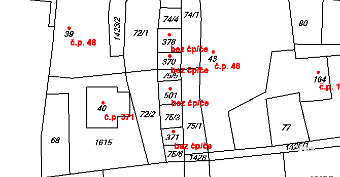 Senomaty 90398432 na parcele st. 501 v KÚ Senomaty, Katastrální mapa
