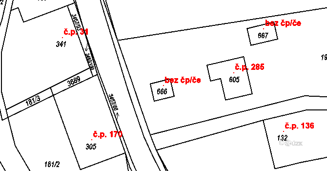 Lačnov 99147432 na parcele st. 666 v KÚ Lačnov, Katastrální mapa