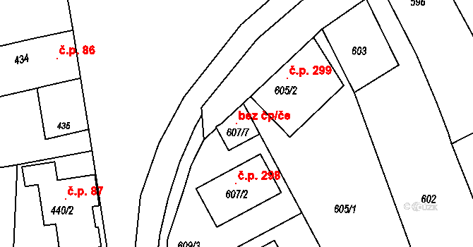 Jevišovka 115250433 na parcele st. 607/7 v KÚ Jevišovka, Katastrální mapa