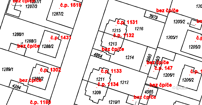 Čelákovice 119810433 na parcele st. 4864 v KÚ Čelákovice, Katastrální mapa