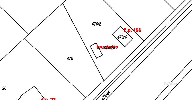 Suchdol nad Lužnicí 120329433 na parcele st. 476/28 v KÚ Klikov, Katastrální mapa